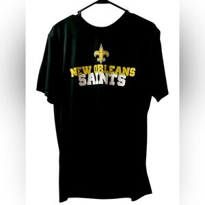 New Orleans Saints Shirt Men's Size Large NFL Team Apparel Football Black & Gold